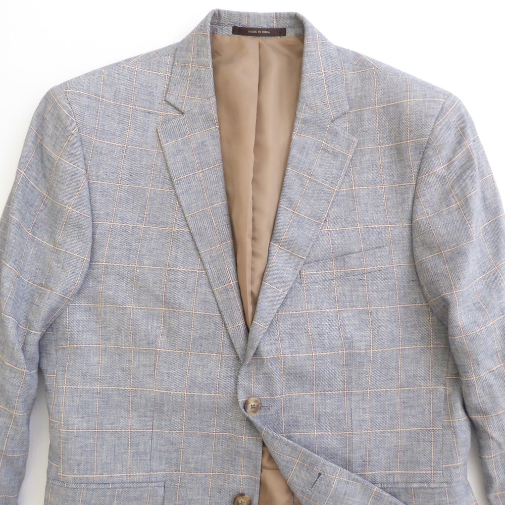 Tasso Elba Light Blue Windowpane Sport Coat